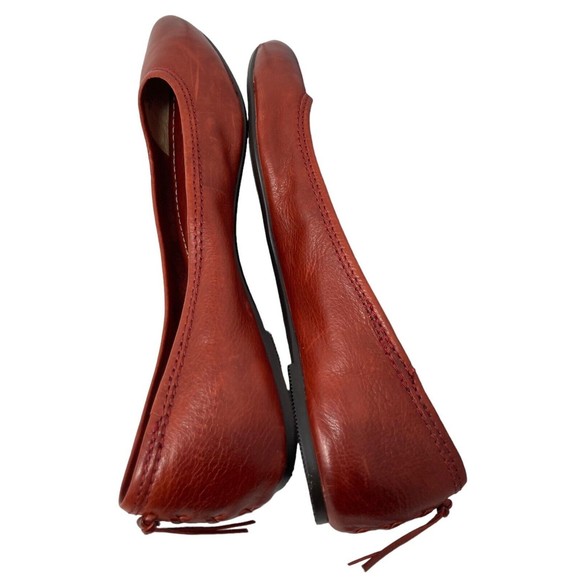Frye Women's Red Leather Flats - Picture 3 of 8